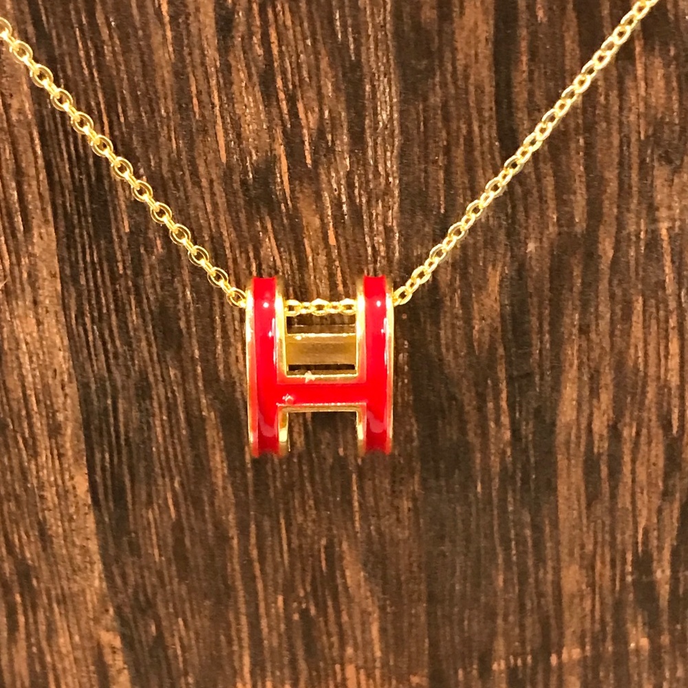 H pop it charm necklace gold